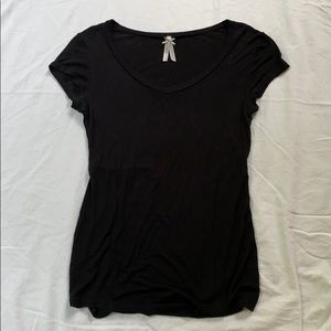 classic black v-neck top